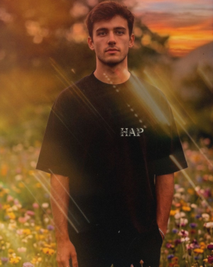Botanical Echoes Black Floral Oversized Tee
